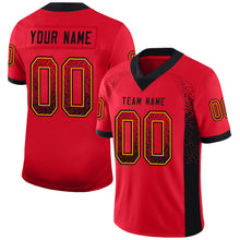 Load image into Gallery viewer, Custom Scarlet Black-Gold Drift Fashion Football Jersey

