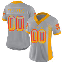 Load image into Gallery viewer, Custom Light Gray Gold-Scarlet Drift Fashion Football Jersey
