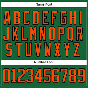 Custom Kelly Green Orange-Black Hockey Lace Neck Jersey