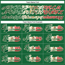 Load image into Gallery viewer, Custom Kelly Green Vintage Mexican Flag Cream-Red Hockey Lace Neck Jersey
