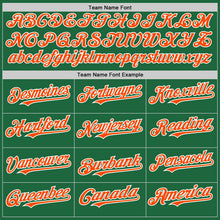 Load image into Gallery viewer, Custom Kelly Green Orange-White Mesh Authentic Throwback Baseball Jersey

