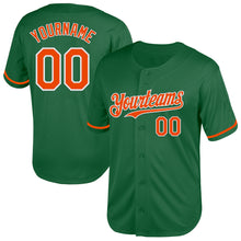Load image into Gallery viewer, Custom Kelly Green Orange-White Mesh Authentic Throwback Baseball Jersey
