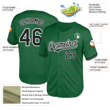 Load image into Gallery viewer, Custom Kelly Green Black-White Mesh Authentic Throwback Baseball Jersey
