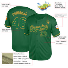 Load image into Gallery viewer, Custom Kelly Green Old Gold Mesh Authentic Throwback Baseball Jersey
