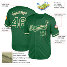 Load image into Gallery viewer, Custom Kelly Green Cream Mesh Authentic Throwback Baseball Jersey
