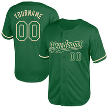 Load image into Gallery viewer, Custom Kelly Green Cream Mesh Authentic Throwback Baseball Jersey
