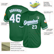 Load image into Gallery viewer, Custom Kelly Green White-Light Blue Mesh Authentic Throwback Baseball Jersey
