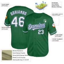 Load image into Gallery viewer, Custom Kelly Green Royal-Gray Mesh Authentic Throwback Baseball Jersey
