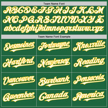 Load image into Gallery viewer, Custom Kelly Green White-Yellow Mesh Authentic Throwback Baseball Jersey
