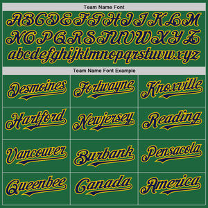 Custom Kelly Green Navy-Yellow Mesh Authentic Throwback Baseball Jersey