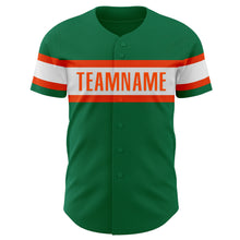 Load image into Gallery viewer, Custom Kelly Green White-Orange Authentic Baseball Jersey
