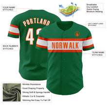 Load image into Gallery viewer, Custom Kelly Green White-Orange Authentic Baseball Jersey
