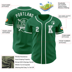 Custom Kelly Green White Authentic Baseball Jersey