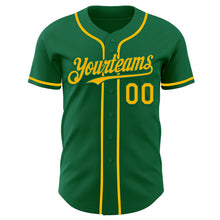 Load image into Gallery viewer, Custom Kelly Green Gold Authentic Baseball Jersey
