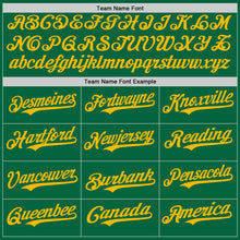 Load image into Gallery viewer, Custom Kelly Green Gold Authentic Baseball Jersey
