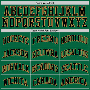Custom Kelly Green White Pinstripe Old Gold-Black Authentic Baseball Jersey