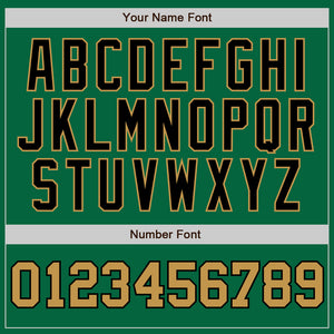Custom Kelly Green White Pinstripe Old Gold-Black Authentic Baseball Jersey