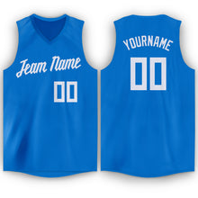 Load image into Gallery viewer, Custom Blue White V-Neck Basketball Jersey
