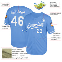 Load image into Gallery viewer, Custom Light Blue White Mesh Authentic Throwback Baseball Jersey
