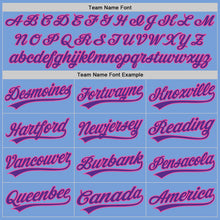 Load image into Gallery viewer, Custom Light Blue Pink-Purple Authentic Baseball Jersey
