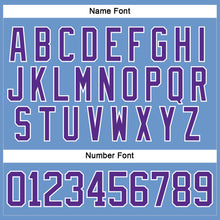 Load image into Gallery viewer, Custom Light Blue Purple-White Hockey Jersey
