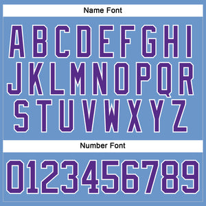 Custom Light Blue Purple-White Hockey Jersey