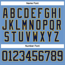 Load image into Gallery viewer, Custom Light Blue Navy-Gold Hockey Jersey
