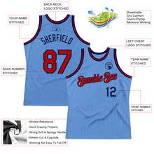 Load image into Gallery viewer, Custom Light Blue Red-Navy Authentic Throwback Basketball Jersey
