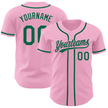 Load image into Gallery viewer, Custom Light Pink Kelly Green Authentic Baseball Jersey
