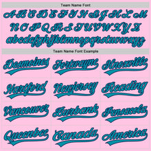 Load image into Gallery viewer, Custom Light Pink Teal-Navy Authentic Throwback Baseball Jersey
