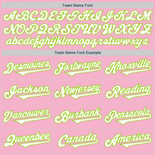 Load image into Gallery viewer, Custom Light Pink White-Neon Green Authentic Baseball Jersey
