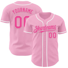 Load image into Gallery viewer, Custom Light Pink Pink-White Authentic Baseball Jersey
