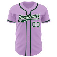 Load image into Gallery viewer, Custom Light Purple Green-White Authentic Baseball Jersey
