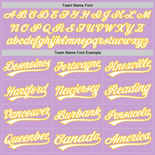 Load image into Gallery viewer, Custom Light Purple White-Yellow Authentic Baseball Jersey
