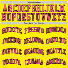 Load image into Gallery viewer, Custom Light Yellow Pink-Black Authentic Basketball Jerse
