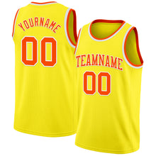 Load image into Gallery viewer, Custom Light Yellow Orange-White Authentic Basketball Jerse
