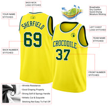 Load image into Gallery viewer, Custom Light Yellow Green-White Authentic Basketball Jerse
