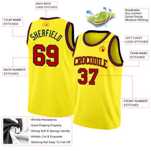 Load image into Gallery viewer, Custom Light Yellow Red-Navy Authentic Basketball Jerse
