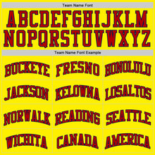 Load image into Gallery viewer, Custom Light Yellow Red-Navy Authentic Basketball Jerse
