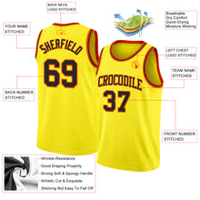 Load image into Gallery viewer, Custom Light Yellow Black-Orange Authentic Basketball Jersey
