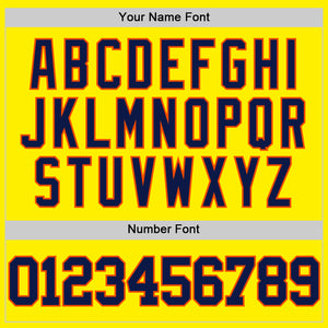 Custom Light Yellow Navy-Orange Authentic Basketball Jersey