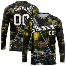 Load image into Gallery viewer, Custom Camo White-Black 3D Animal Duck Hunting Tool Arrow Long Sleeve Performance T-Shirt
