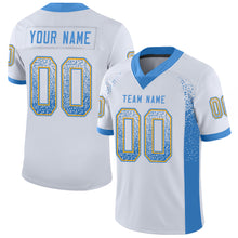 Load image into Gallery viewer, Custom White Powder Blue-Gold Drift Fashion Football Jersey
