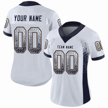 Load image into Gallery viewer, Custom White Navy-Old Gold Drift Fashion Football Jersey
