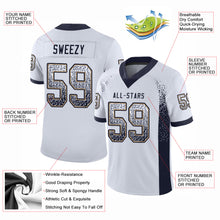 Load image into Gallery viewer, Custom White Navy-Old Gold Drift Fashion Football Jersey

