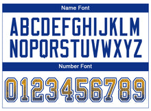 Load image into Gallery viewer, Custom Gold Royal-White Drift Fashion Football Jersey
