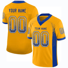 Load image into Gallery viewer, Custom Gold Royal-White Drift Fashion Football Jersey
