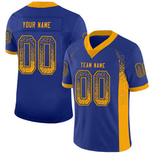 Load image into Gallery viewer, Custom Royal Gold-Navy Drift Fashion Football Jersey
