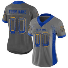 Load image into Gallery viewer, Custom Gray Royal-Gold Drift Fashion Football Jersey
