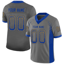 Load image into Gallery viewer, Custom Gray Royal-Gold Drift Fashion Football Jersey
